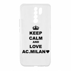 Чехол для Xiaomi Redmi 9 Keep calm and love AC Milan - PrintSalon