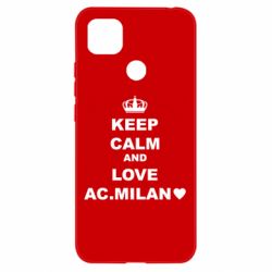 Чехол для Xiaomi Redmi 9c Keep calm and love AC Milan - PrintSalon