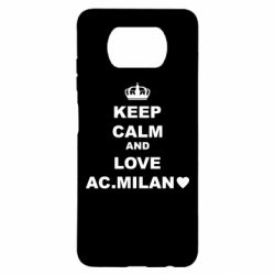 Чехол для Xiaomi Poco X3 Keep calm and love AC Milan - PrintSalon