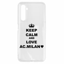 Чехол для Realme 6 Keep calm and love AC Milan - PrintSalon