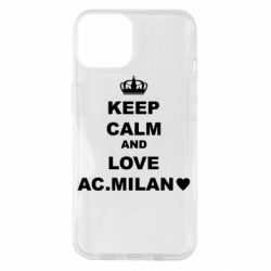 Чехол для iPhone 14 Keep calm and love AC Milan - PrintSalon
