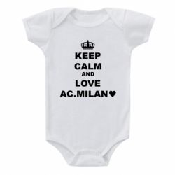 Детский бодик Keep calm and love AC Milan - PrintSalon