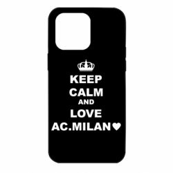 Чехол для iPhone 14 Pro Max Keep calm and love AC Milan - PrintSalon