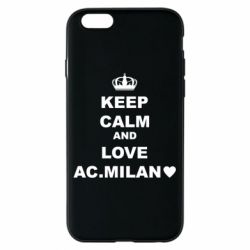 Чехол для iPhone 6/6S Keep calm and love AC Milan - PrintSalon