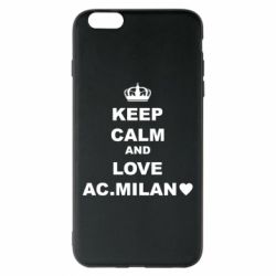 Чехол для iPhone 6 Plus/6S Plus Keep calm and love AC Milan - PrintSalon