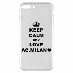 Чехол для iPhone 7 Plus Keep calm and love AC Milan - PrintSalon