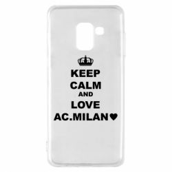 Чехол для Samsung A8 2018 Keep calm and love AC Milan - PrintSalon