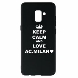 Чехол для Samsung A8+ 2018 Keep calm and love AC Milan - PrintSalon