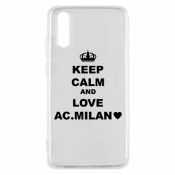 Чехол для Huawei P20 Keep calm and love AC Milan - PrintSalon