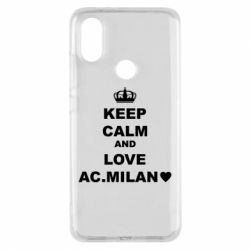 Чехол для Xiaomi Mi A2 Keep calm and love AC Milan - PrintSalon