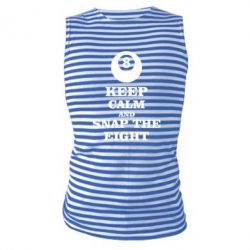 Майка-тельняшка Keep calm and snap the eight - PrintSalon