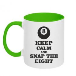 Чашка двухцветная 320ml Keep calm and snap the eight - PrintSalon