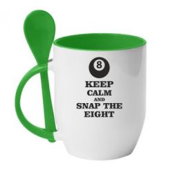 Чашка с ложкой Keep calm and snap the eight