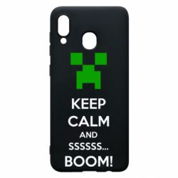 Чохол для Samsung A20 Keep calm and ssssssss...BOOM! - PrintSalon