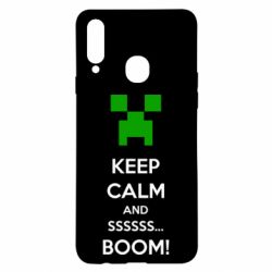Чохол для Samsung A20s Keep calm and ssssssss...BOOM! - PrintSalon