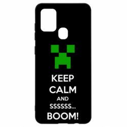 Чохол для Samsung A21s Keep calm and ssssssss...BOOM! - PrintSalon