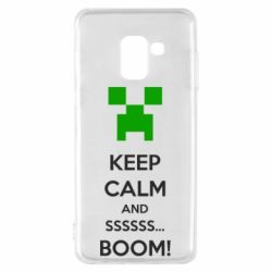 Чохол для Samsung A8 2018 Keep calm and ssssssss...BOOM! - PrintSalon