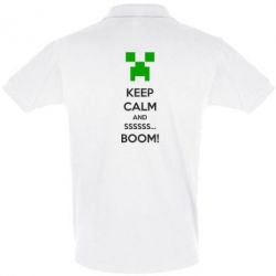 Мужское поло Keep calm and ssssssss...BOOM! - PrintSalon