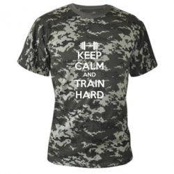 Камуфляжна футболка KEEP CALM and TRAIN HARD - PrintSalon