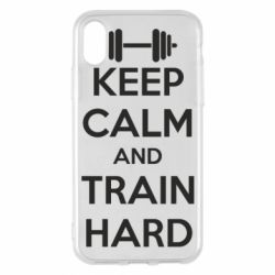 Чохол для iPhone X/Xs KEEP CALM and TRAIN HARD - PrintSalon