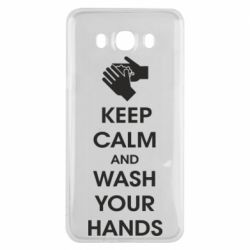 Чехол для Samsung J7 2016 Keep calm and wash your hands - PrintSalon