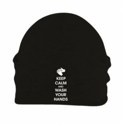 Шапка флисовая Keep calm and wash your hands - PrintSalon