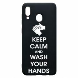 Чехол для Samsung A20 Keep calm and wash your hands - PrintSalon