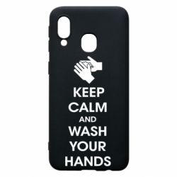 Чехол для Samsung A40 Keep calm and wash your hands - PrintSalon