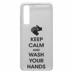 Чехол для Huawei P30 Keep calm and wash your hands - PrintSalon