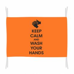 Флаг Keep calm and wash your hands