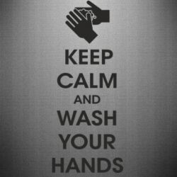 Наклейка Keep calm and wash your hands - PrintSalon