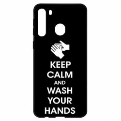 Чехол для Samsung A21 Keep calm and wash your hands - PrintSalon
