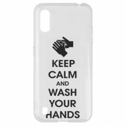 Чехол для Samsung A01/M01 Keep calm and wash your hands - PrintSalon