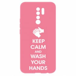 Чехол для Xiaomi Redmi 9 Keep calm and wash your hands - PrintSalon
