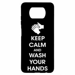 Чехол для Xiaomi Poco X3 Keep calm and wash your hands - PrintSalon