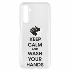 Чехол для Realme 6 Keep calm and wash your hands - PrintSalon