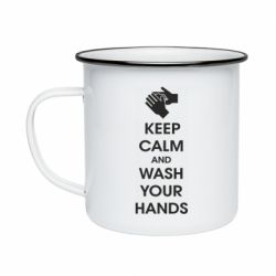 Кружка эмалированная Keep calm and wash your hands - PrintSalon