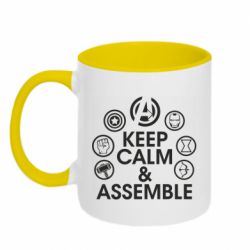 Чашка двухцветная 320ml Keep calm & assemble - PrintSalon