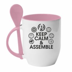 Чашка с ложкой Keep calm & assemble - PrintSalon