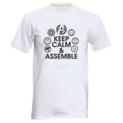 Мужская футболка для спорта Keep calm & assemble - PrintSalon