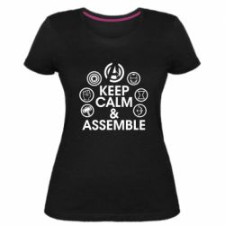 Женская премиум футболка Keep calm & assemble - PrintSalon