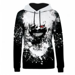 Жіноче 3D худі Ken Kaneki and logo-PrintSalon Жіноче 3D худі Ken Kaneki and logo