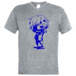 Мужская футболка  с V-образным вырезом Кэн Канэки - PrintSalon