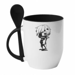 Чашка с ложкой Кэн Канэки - PrintSalon