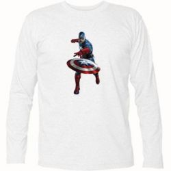 Футболка с длинным рукавом Кэп - PrintSalon