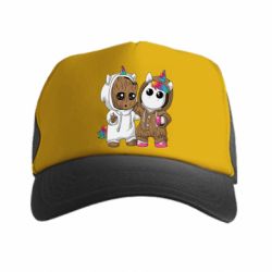 Кепка-тракер Baby Groot And Unicorn - PrintSalon