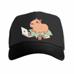 Кепка-тракер Capybara With Laptop - PrintSalon