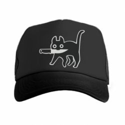 Кепка-тракер Cat with a knife