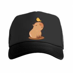 Кепка-тракер Капибара с птичкой - PrintSalon