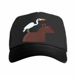 Кепка-тракер Капибара с цаплей - PrintSalon